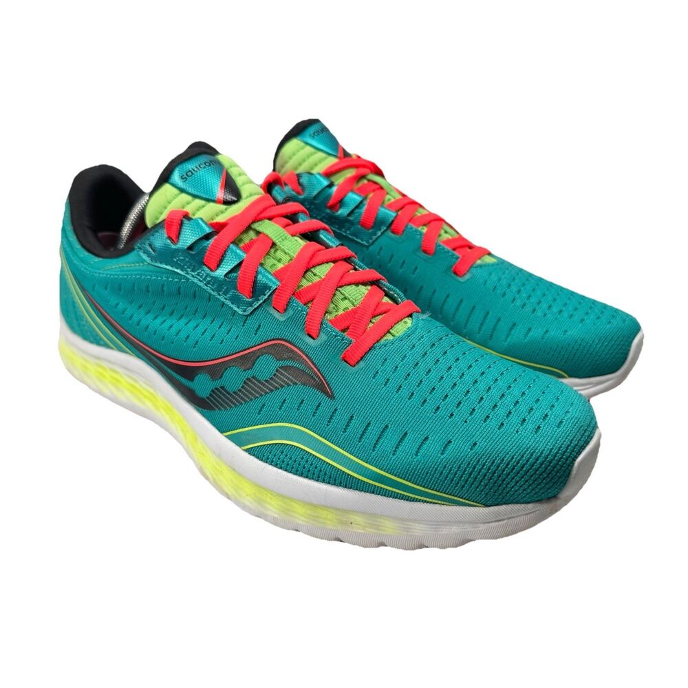 Saucony Kinvara 11  Aqua/Green/Orange Shoes Men's 10 Athletic Running Walking